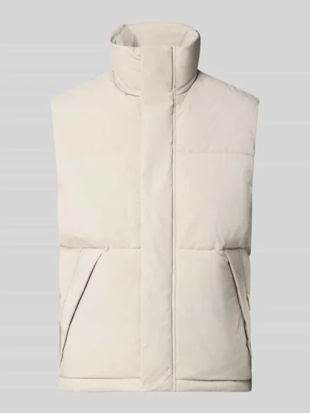 Kamizelka pikowana z ukrytym zamkiem błyskawicznym model SOHO BODYWARMER' Jack & Jones biała