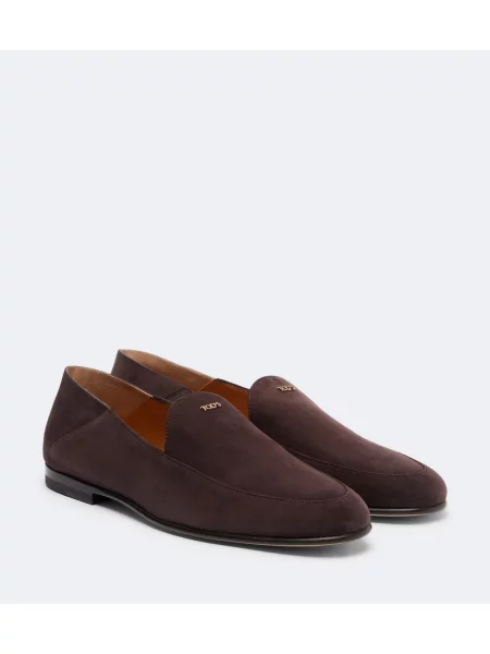 Pantofi loafer Tod's din piele de căprioară maro