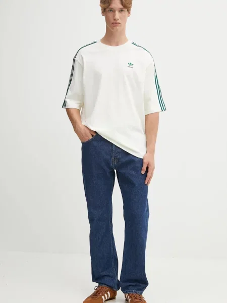 Футболка Adidas Originals с аппликацией бежевая