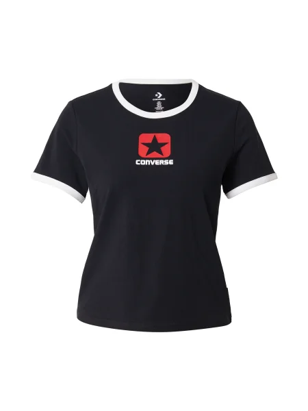 CONVERSE Tricou roșu / negru alb