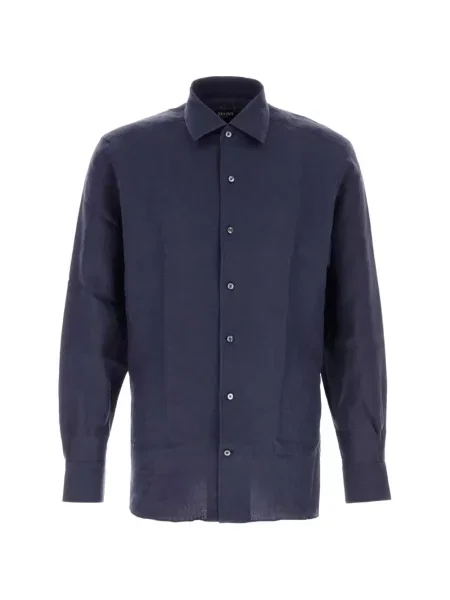 Cămașă Zegna de in albastru