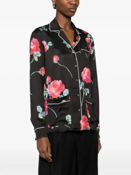 Cămașă N°21 cu model floral cu imagine negru