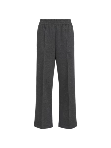Pantaloni Brunello Cucinelli din cașmir alergare gri