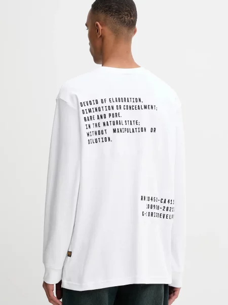 Majica z dolgimi rokavi G-Star bela