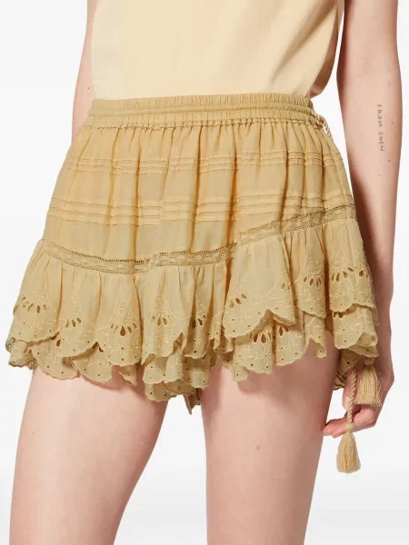 Pantaloni scurți Marant Etoile cu volane galben