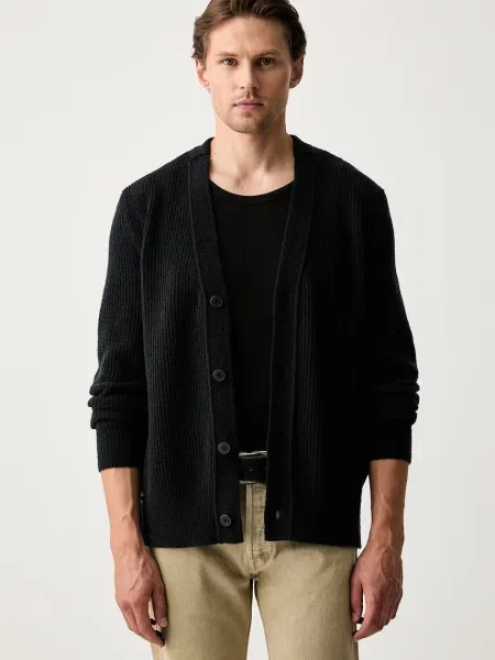 Marc O'Polo cardigan pentru bărbați cu lână negru