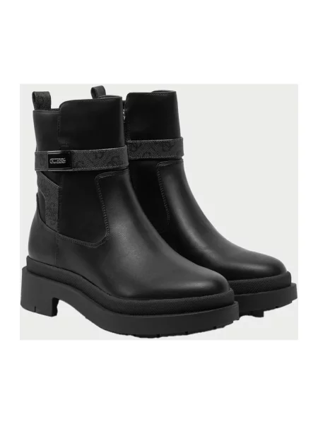 Lniane botki Guess czarne