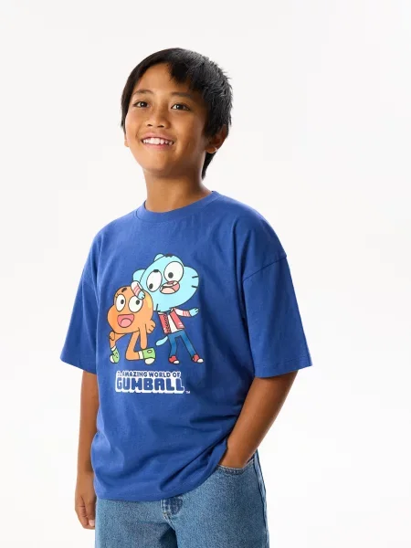 Reserved The Amazing World of Gumball póló jácintkék