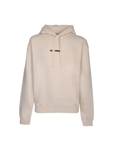 Bluza z kapturem Jil Sander z logo biała