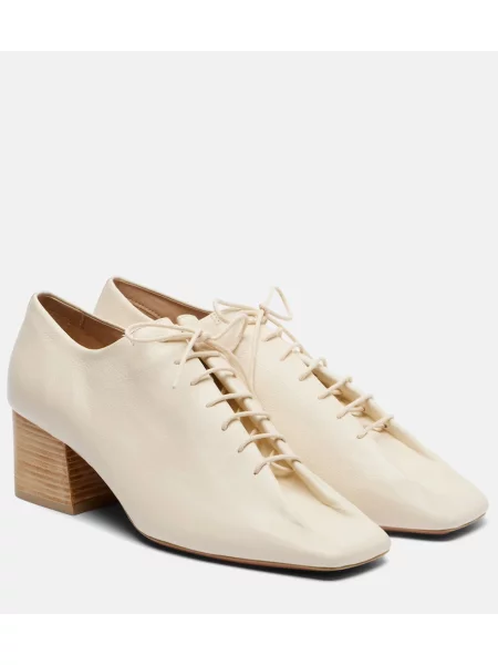 Pantofi cu toc Lemaire din piele alb