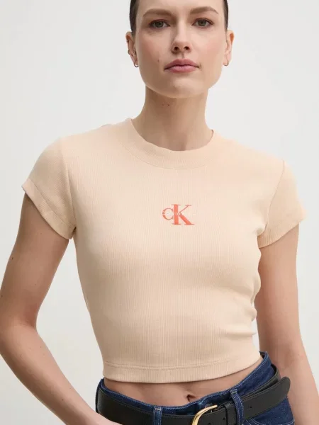 Calvin Klein Jeans tričko béžové
