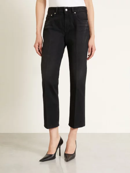 Victoria Beckham Zkrácené Džíny washed black černé