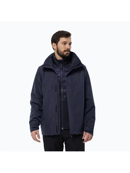 Jack Wolfskin bunda do deště Feldberg Luntal noční modrá