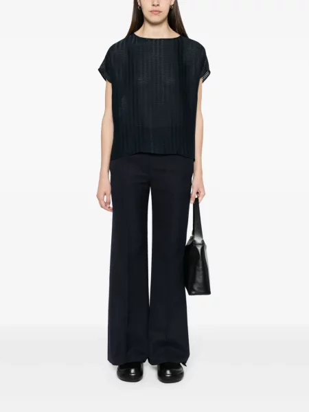 Průsvitné tričko Emporio Armani modré