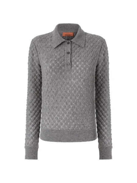 Polo Missoni din cașmir gri