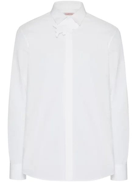 Poplínová košile Valentino Garavani bílá
