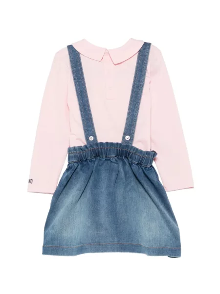 Gyerek denim ruha Moschino rózsaszín