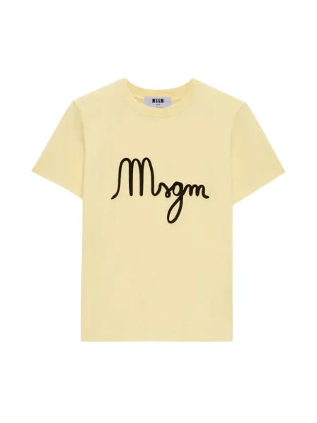 Koszulka Msgm z nadrukiem żółta