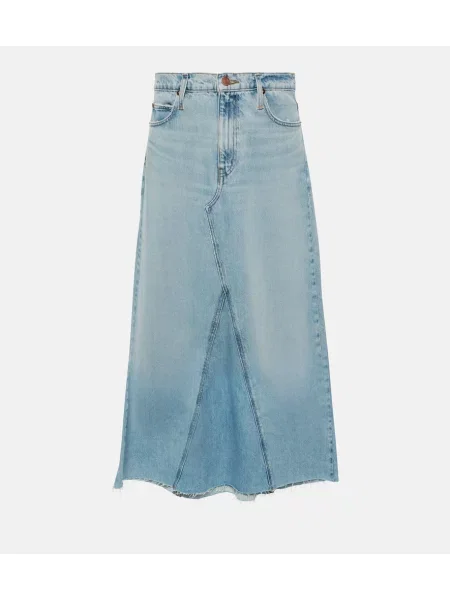 Maksi spódnica jeansowa Frame niebieska