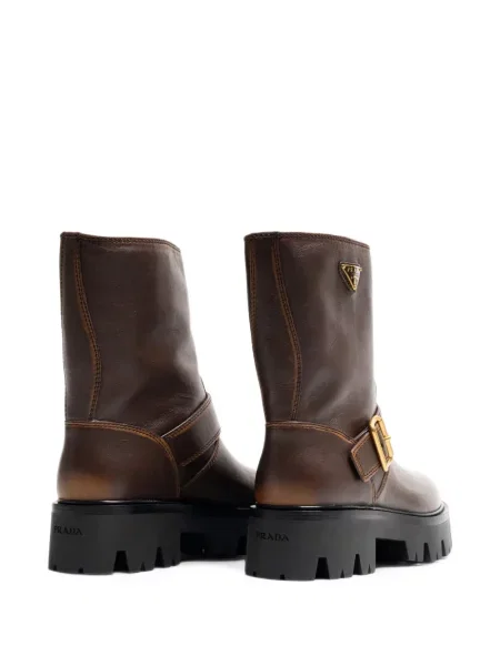 Botine Prada din piele maro