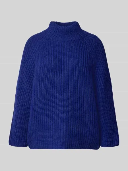 Sweter wełniany ze stójką Herzensangelegenheit niebieski