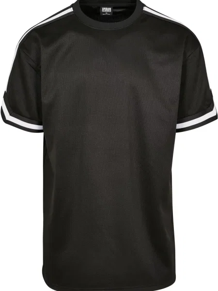 Tricou Urban Classics cu dungi plasă negru