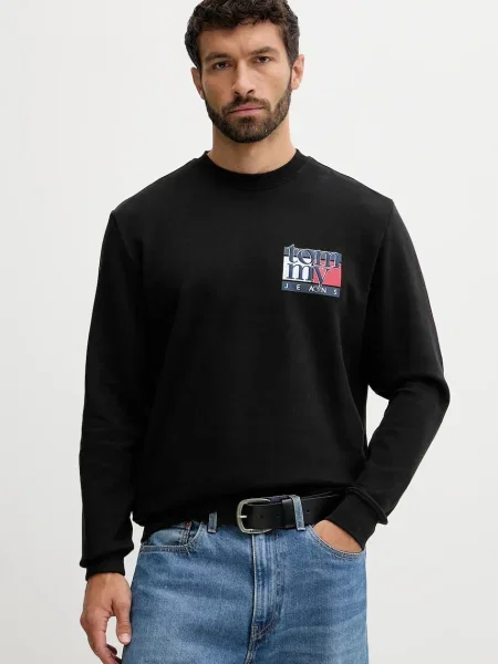 Суитчър Tommy Jeans с принт черно