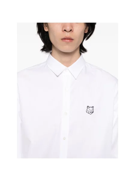 Maison Kitsuné koszula Contour Fox Head Skate relaxed z kołnierzykiem klasycznym biały