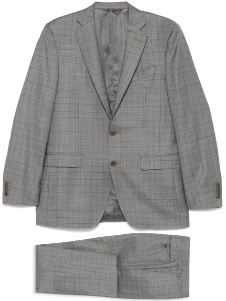 Costum Canali în carouri de costum gri