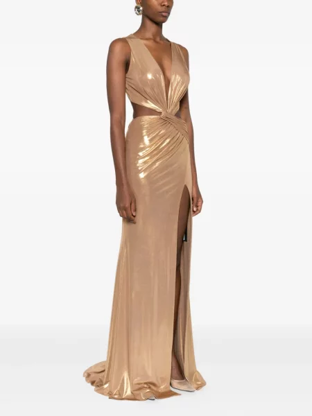 Rochie maxi Cristallini de costum auriu