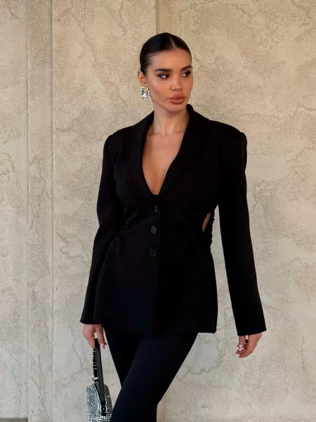 Піджак Jadone Fashion Pidjak_Stenly_black віскоза/поліестер чорний