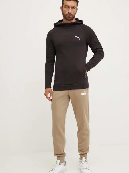 Puma bluza z kapturem z nadrukiem czarny