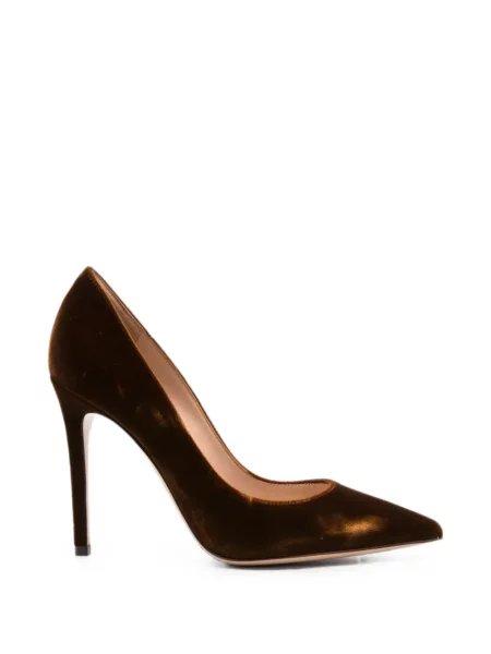 Pantofi cu toc Gianvito Rossi de catifea maro