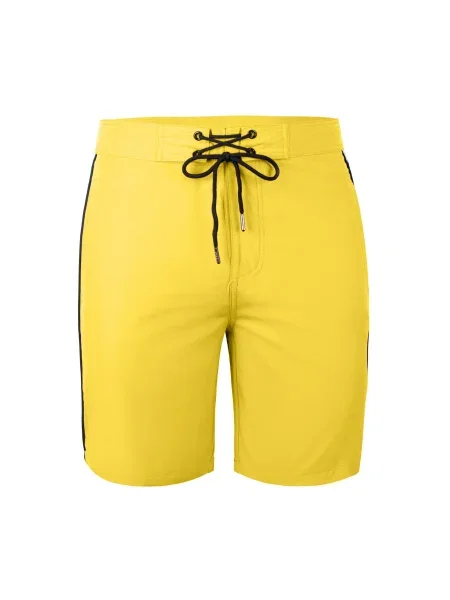 YEAZ Șorturi de baie Davey galben lămâie / negru alb