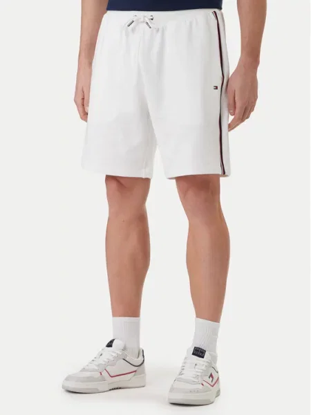 Tommy Hilfiger Pantaloni scurți sport Global Stripe alb