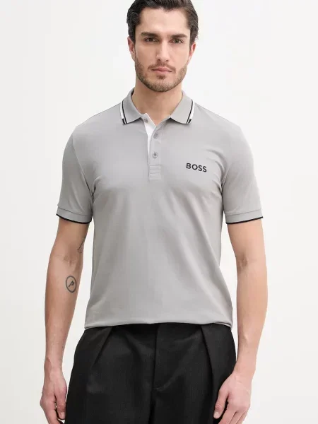 BOSS Green polo Paddy Pro szara