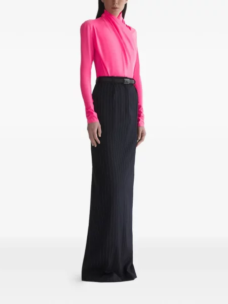 Lung top Mugler drapat roz