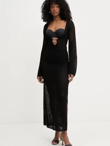 Bardot sukienka letnia z wiskozą czarna