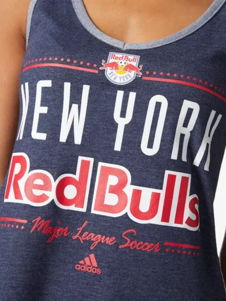 Legginsy Adidas do biegania z nadrukiem z dekoltem w serek czerwone