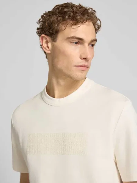 T-shirt z logo i okrągłym dekoltem Armani Exchange biała