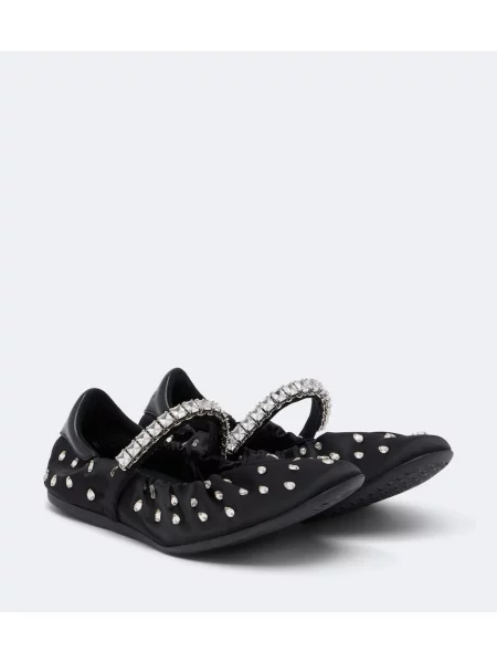 Balerini Jimmy Choo din satin negru