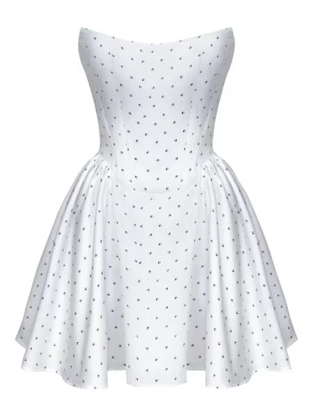 Mały sukienka mini Post Meridiem z gorsetem garniturowa biała