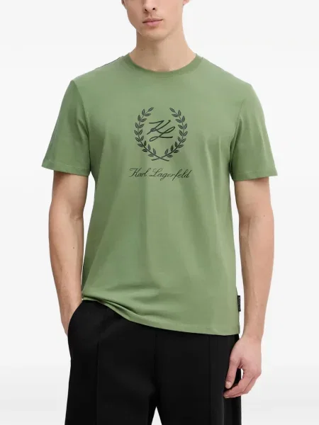 Tricou Karl Lagerfeld cu imagine cu decolteu rotund verde