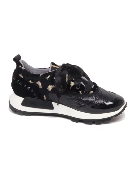 Welurowe sneakersy Barracuda czarne