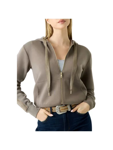 Bluza z kapturem Guess brązowa
