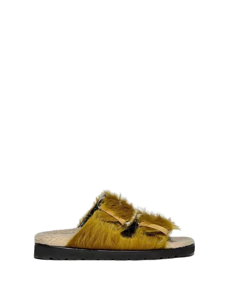 Klapki Dsquared2 skórzane pomarańczowe