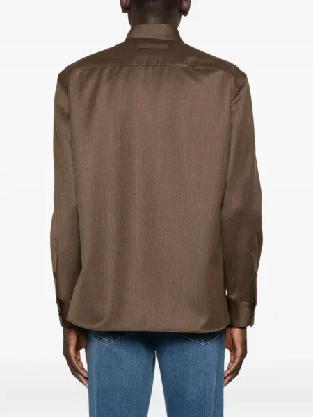 Cămașă Zegna de lână maro