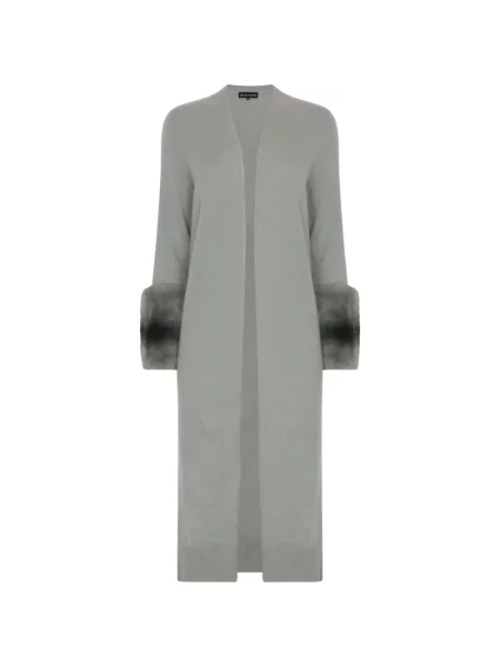 Palton de blană Izaak Azanei de lână gri