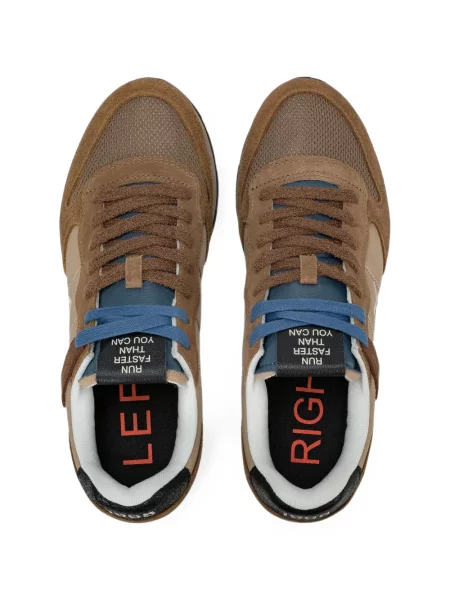 Sneakerși Sun68 cu broderie maro