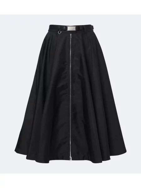 Cu centură fustă midi Prada negru
